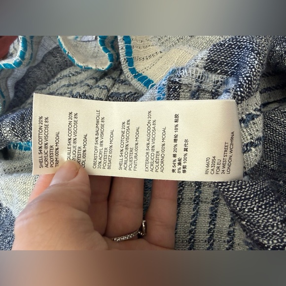 Free People All Lined Up Mini Dress XS Boho Cottagecore Prairie Puff Sleeve - Picture 8 of 8